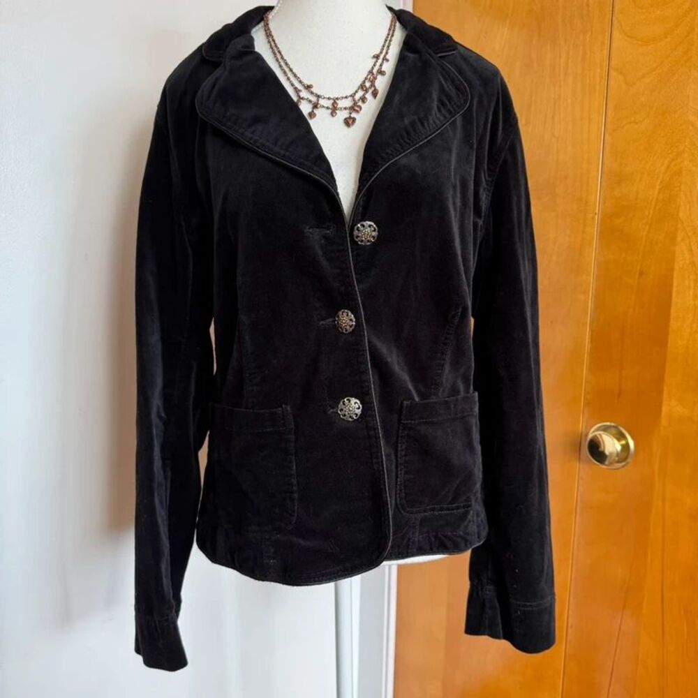 vintage y2k black corduroy blazer jacket